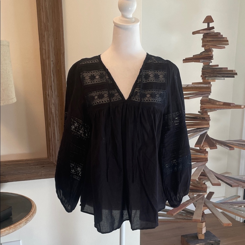 🖤 Velvet by Graham & Spencer Black Lace Blouse